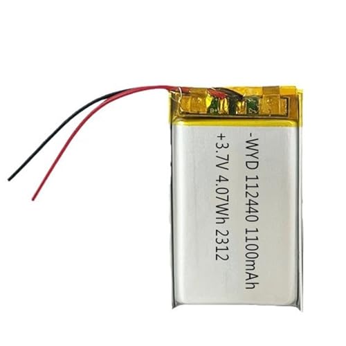 Batería 112440 1100 mAh 3,7 V recargable de litio para dispositivos electrónicos de precisión 1