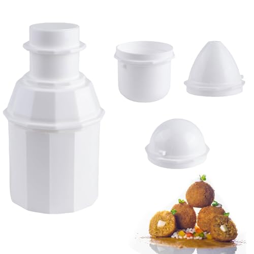 vcsjw Arancini Maker 3 in 1, set di stampi per palline di riso, arancinotto, arancini maker mould, onigiri a forma di sfera di riso per sushi (cilindro, cono, rotondo)