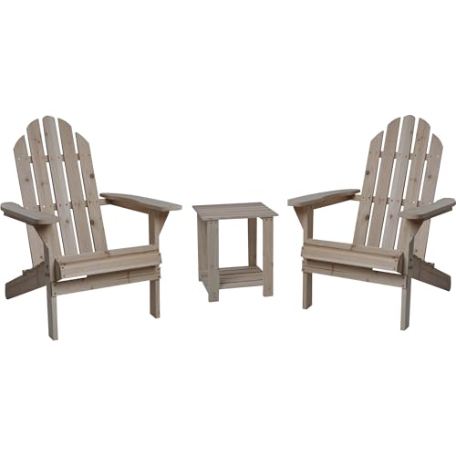 Wooden Adirondack Chairs with Table - 3-Pc. Combo