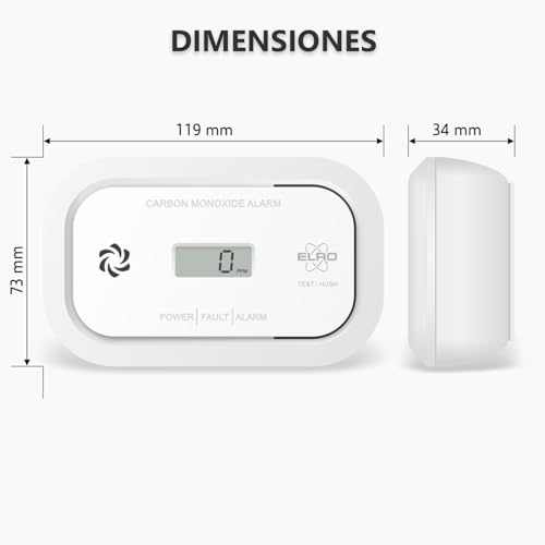 Detector de monóxido de carbono para hogares con estufa o caldera (2 uds) 3