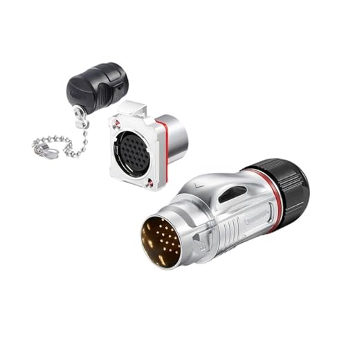 Conector industrial macho hembra metal 24 núcleos miniatura 1