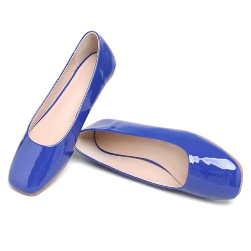 Image of ChaiRong Zhou Women Square Toe Ballets Flats Comfort Slip On Walking Shoes for Driving