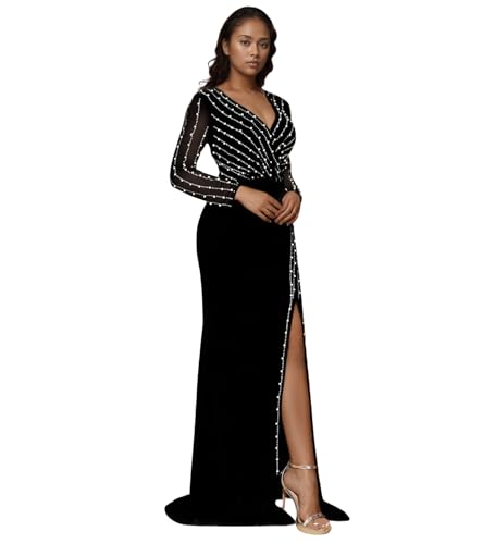 Image of Nagfar Women Rhinestone Sequin Birthday Party Sexy New Year Formal Dress