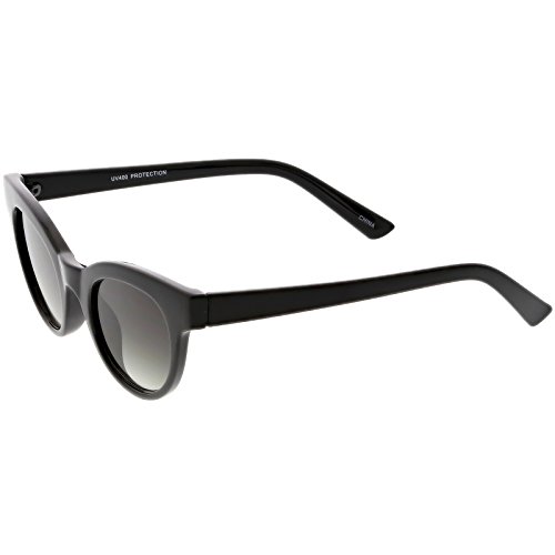 zeroUV - Women's Horn Rimmed Neutral Colored Round Lens Cat Eye Sunglasses 47mm4
