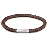 Calvin Klein Bracciale da uomo intuitivo in acciaio inox con ematite, perline con logo per uno stile semplice, accessorio moderno e di tendenza, regalo per lui, Standard, Acciaio inossidabile, Nessuna