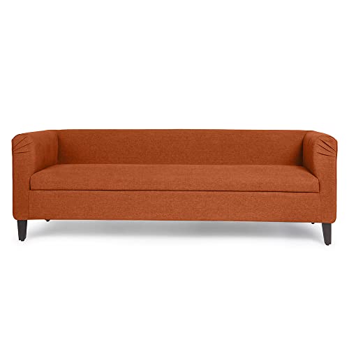 Image of Wakefit Sofa Set | 3 Year Warranty | Sofa 5 Seater, 5 Seater Sofa for Living Room, Wooden Sofa Set, Sofa Set 3+1+1 Seater - Miami(Tahoe : Terracotta)