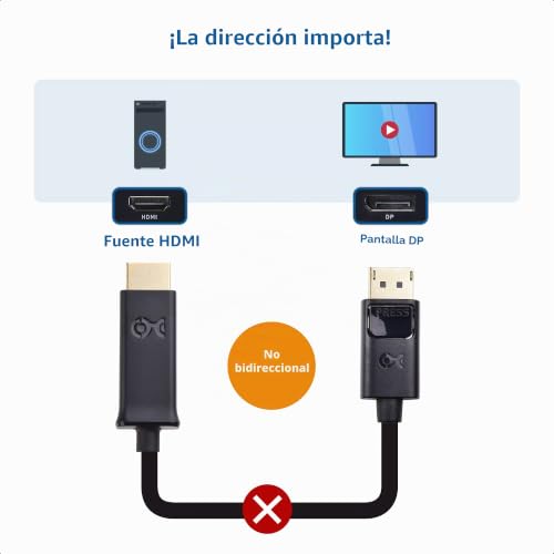 Cable DP a HDMI 1080p adaptador DisplayPort a HDMI negro de 2 metros para PC 4