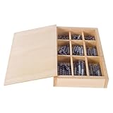 VICASKY Montessori Rechenperlen aus Holz für Zählspielzeug mit Farbigen Perlen Nachhaltiges Lernspielzeug Zur Von Logik und Hand Augen Koordination