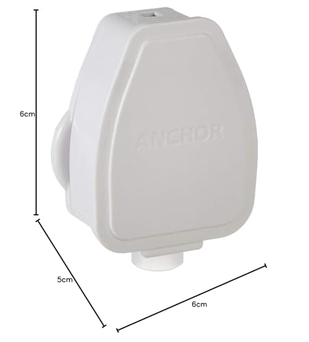Image of Anchor Plug Top 16A, 3 Pin, ISI Certified, Heavy-Duty Polycarbonate Body, Ideal for Geysers, ACs, Fridges, Washing Machines - White (Pack of 4)