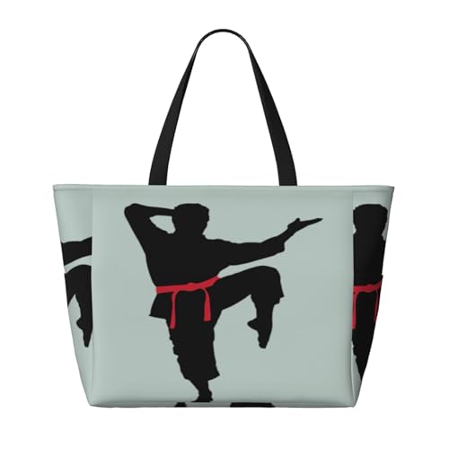 Sac de voyage polyvalent noir imprimé karaté grand format 45 cm - 4