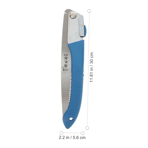 Sierra manual para árboles y poda, plegable azul miniatura 6