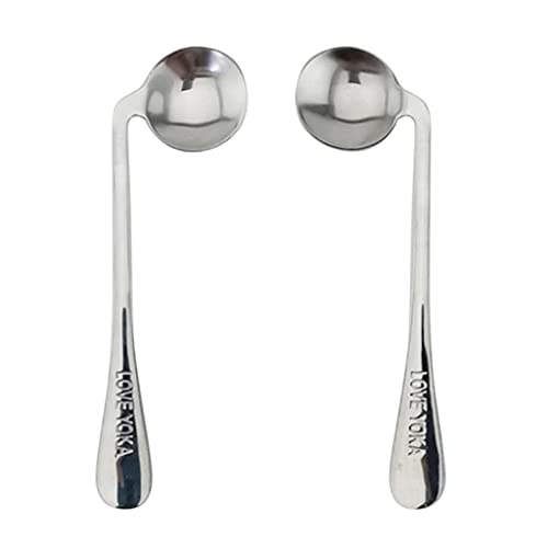 WIPPWER 2 Piezas de Utensilios adaptativos Cucharas en ángulo curvadas Utensilios de for Comer Cubiertos for temblores de Manos, Artritis, Parkinson o Uso de Ancianos