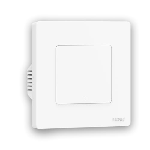 MOES STAR RING ZigBee Smart Switch, 10A, No Neutral Line No Capacitor, Compatible with MOES/Smart Life App Remote Control, Timer, Alexa Google Home Voice Control, Requires ZigBee Hub, 2 Gang