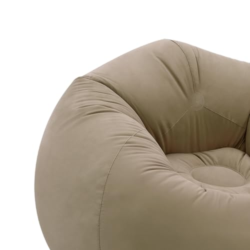 Image of 6 Pcs Inflatable Bean Bag Chairs with Foot Air Pump Outdoor Blow up Couch Folding Portable Inflatable Couch for Camping Movie Night, Lazy Sofa Chair (2 Coffee+2 Deep Blue +2 Red)