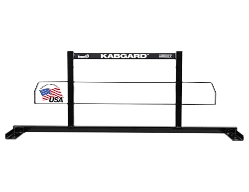 Image of Buyers Products 85204 Kabgard Headache Rack with Mounting Kit, Black Steel, 72 inch x 26.5 inch, Made In The USA, Truck Cab Rack