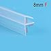 Produktbild Taloit Duschwand Dichtung  verhindert Lecks zwischen Badewannen-/Duschtasse/Duschtrennwand, F/U/H Form Glas-Türband Dichtungsband Silikon-Gummi, Fenster-Glasdichtungsstreifen, Badewannentür, F 8MM