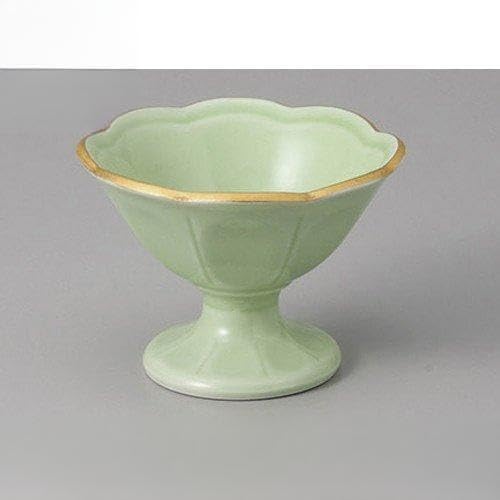 Set of 3, Set of 3, Arita Yakibuchi Gold Green Glaze with Small Plate, 3.8 x 2.8 inches (9.6 x 7 cm) [Restaurants, Ryokan, Japanese Tableware, Restaurants, Commercial Utensils, Tableware]