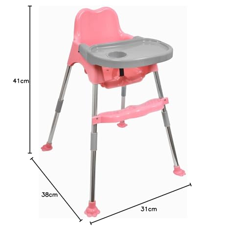 My Giraffe 3 in 1 - Easy to Clean Bobo Baby Dining Chair with Footrest and Tray, Upto 20 kgs (Pink) - Image 10 thumbnail