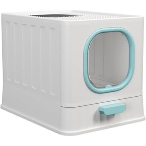 lisBabyネコトイレ 猫用トイレ本体 大型大容量 砂飛び散り防止 引き出し付き 脱臭抗菌 組み立て簡単 掃除しやすい おしゃれデザイン 人気猫用品 (C,長さ: 51 cm, 幅: 38 cm, 高さ: 39 cm)