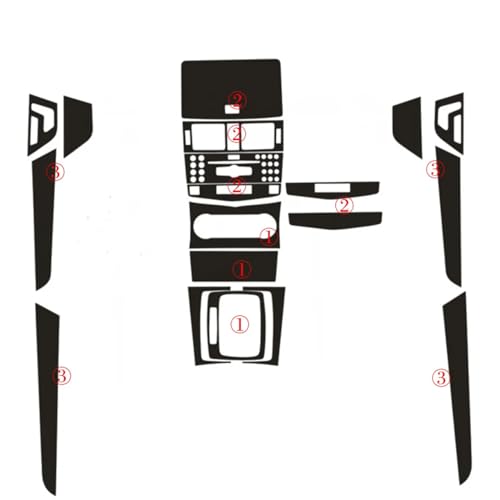 Autocollant console centrale Benz W204 2007-2010 covering carbone 5D intérieur voiture