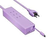 CIO Mate Tap 002 USB 延長電源タップ 3口【飛び出すUSBケーブル 】 type-C 2ポート type-A 1ポート 20W 急速充電 Android iPad スマートフォン タブレット 延長コード 1.5m スイングプラグ (エアリーパープル)