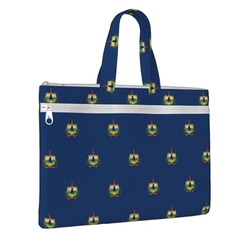 Vermont State Flag Canvas Document Bag Briefcase For Professionals And Executives2