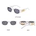 BUTABY Rectangle Sunglasses for Women Retro Driving Glasses 90’s Vintage Fashion Irregular Frame UV400 Protection White
