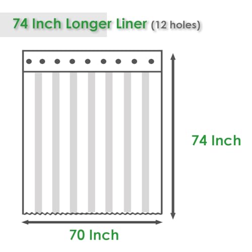 Image of White Plastic Shower Curtain Liner 70 x 74 Inch, Medium Weight Peva Vinyl Frosted Shower Liner for Bathroom, Waterproof