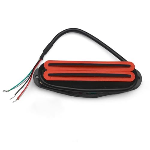 エレキギターピックアップキット ツインブレード デュアルレール ハムバッカー ダブルコイル ピックアップ FD ST エレキギター交換用 9K 抵抗(Red 2)