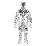 Consfly Heat Resistant Suit Anti Thermal Radiation 1000℃ Fire Resistant Composite Aluminium Foi Suit Fireproof Uniform (Large)