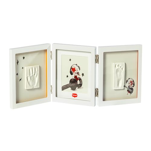Tiny Love Double Photo Frame, Kit Cadre Bébé Argile, White, Tiny Creations