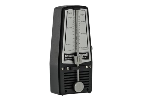 Wittner Metrónomo Taktell Junior Serie 820   Carcasa de plástico   Sin campana   Negro   Mecánico con cuerda   No se requieren baterías