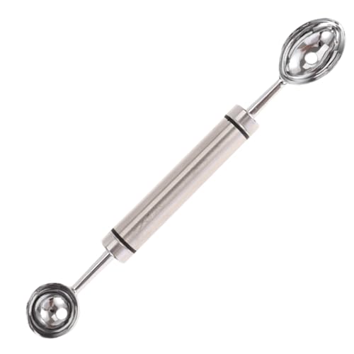 Utensilios para cortar fruta, cuchara excavadora de frutas de doble cabeza de acero inoxidable | Herramienta para sorbete, melón, postre, sandía, melón, pitaya, kiwi y tomates
