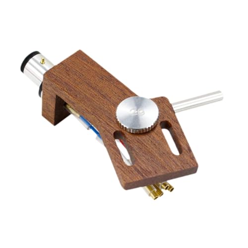 Turntable Headshell Phono Cartridges Rack - Aluminum Alloy & Wood Cartridge Cover with Universal Mounting Holes for Vinyl Record Players