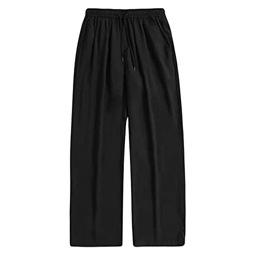 Men's Loose Fit Dress Pant Classic Casual Wide Leg Suit Pant Solid Color Lightweight Business Trousers Streetwear