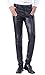 Produktbild DUOLUNJINDUN Herren Slim Fit Hose aus PU Leder Elastisch Bikerhose Lederjeans Winddicht und Wasserdicht - Schwarz Größe 36