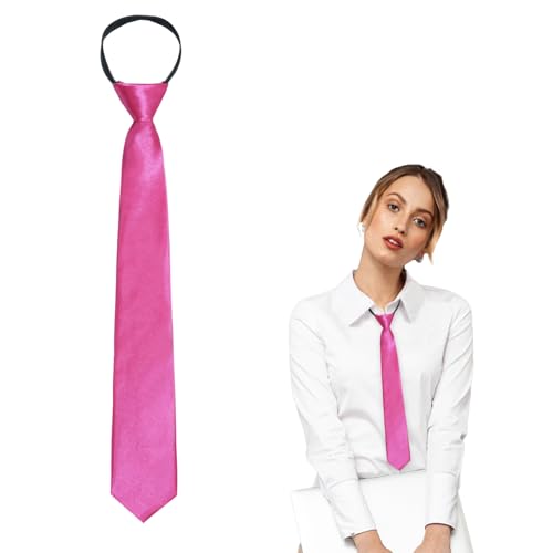 Image of Luckyvestir Womens Tie, Pre Tied Black /Red Ties for Women Adjustable Zipper Womens Necktie
