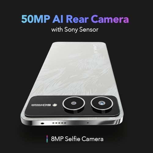 Image of Lava Blaze AMOLED 2 5G (Feather White, 6 GB RAM, 128 GB Storage) | 6.67 inch FHD+ AMOLED Display | MTK D7060 Processor | 50 MP Front Camera | LPDDR5 UFS 3.1 ROM | 5000 mAh | 33W Fast Charging