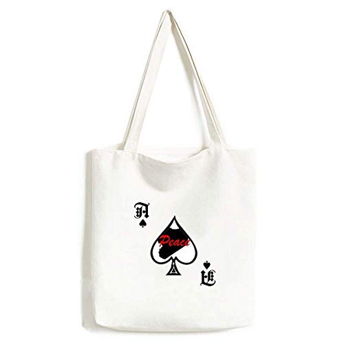 Sac à main Peace en kraft lavable style poker as de pique motif citation