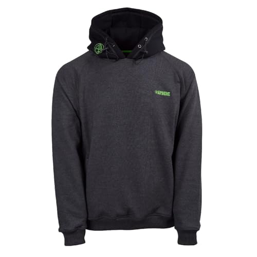 Apache Workwear Kingston Hoodie | Size Large UK | Charcoal Grey | Durable Heavyweight Polycotton | Kangaroo Pocket | Elbow Patches | Triple Stitching