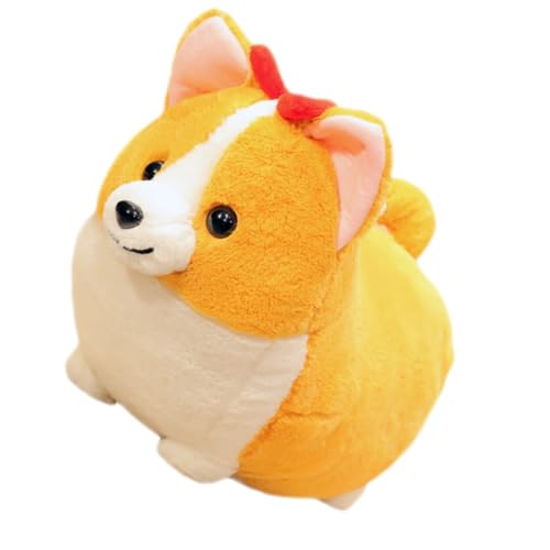 Peluche Corgi orange sur le canapé pour une ambiance cocooning au salon