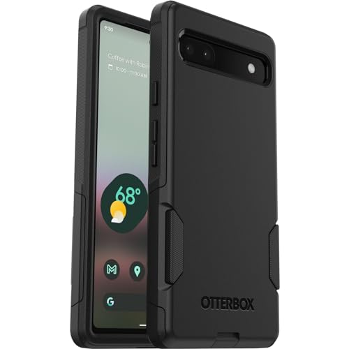 OtterBox Commuter Case for Google Pixel 6a, Shockproof, Drop Proof, Rugged, Protective Case, 3X Tested to Military Standard, Antimicrobial Protection, Black
