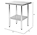 FDW Stainless Steel 24x24 Inch Kitchen Work Table