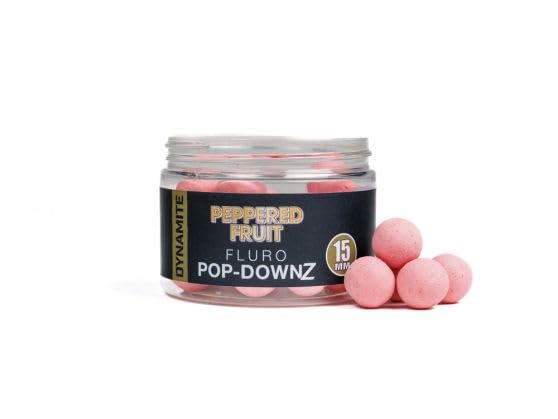 Dynamite Baits Fluro Pop-DownZ (Peppered Fruit Fluro 15mm)