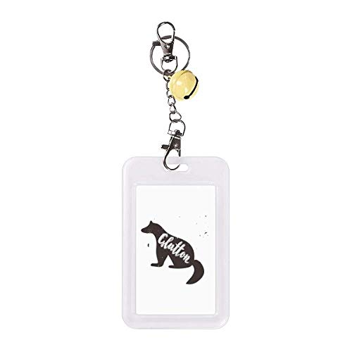 Étui carte de crédit rigide Glutton motif animal noir et blanc avec cloche jaune