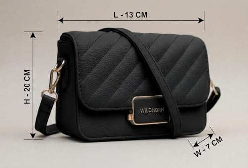 Image of WildHorn Vegan Leather Women's Crossbody Sling Bag | Ladies Quilted Purse Handbag | Gift for Women