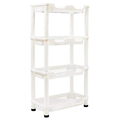 Macallen Shower Caddy Corner Rust Proof White Shelf Kitchen Bathroom Storage Unit 4 Tier Cover