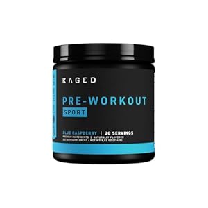 Kaged Pre-Kaged Sport Pre Workout Powder | Blue Razz | Energy Supplement for Endurance | Cardio, Weightlifting Sports Drink | 20 Servings