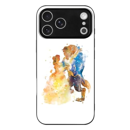 iPhone17ProMax用ケース 美女と野獣 アイフォン17ProMax用ケース スマホケース TPU 背面ガラス 耐久性 おしゃれ