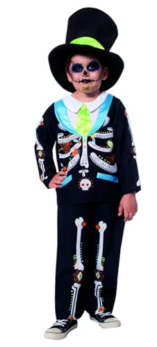 Rubies Disfraz Catrin Pancho para niños y niñas, Chaqueta con camisa, pantalón y sombrero, Licencia Oficial, Día de los Muertos, Calavera Mexicana para Halloween, Fiestas